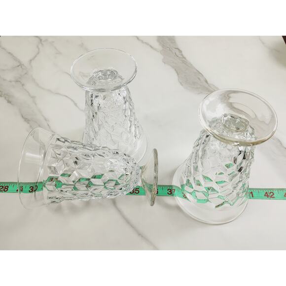 Fostoria Whitehall Iced Tea Water Glasses Footed 6" Cube Pattern 60s Vintage - Picture 11 of 11